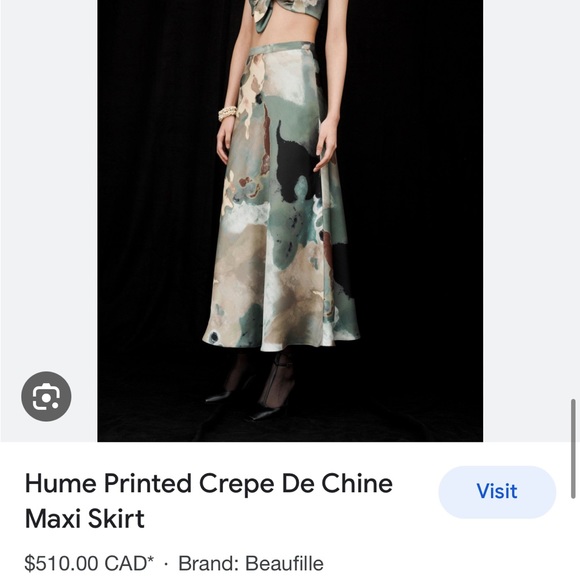 Beaufille Crepe de Cheine abstract skirt size 2 - Picture 2 of 15